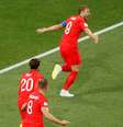 Harry Kane abre o placar para a Inglaterra  Foto: Gleb Garanich / Reuters