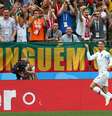 Cristiano Ronaldo comemora seu gol no jogo contra o Marrocos e quarto na Copa do Mundo  Foto: Dean Mouhtaropoulos / Getty Images 