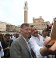 Matteo Salvini durante comício em Siena, governada pela esquerda  Foto: ANSA / Ansa - Brasil
