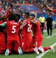 Jogadores do Panamá comemoram segundo gol da equipe na Copa 2018  Foto: Murad Sezer / Reuters