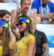 Torcedoras brasileiras durante a Copa da Rússia  Foto: Eduardo Nicolau / Estadão Conteúdo