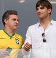 Ashton Kutcher opinou sobre Neymar no jogo do Brasil no vídeo gravado por Luciano Huck  Foto: AGNews / PurePeople