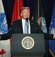 Donald Trump durante discurso no dia 3 de julho nos Estados Unidos  Foto: Mark Wilson/Getty Images / Getty Images