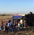 Acidente de trem em Tekirdag, no noroeste da Turquia  Foto: EPA / Ansa