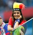 Torcedora da Bélgica no interior do estádio de São Petersburgo antes de jogo com a França 10/07/2018  REUTERS/Lee Smith  Foto: Reuters
