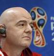 Presidente da Fifa, Gianni Infantino, em entrevista coletiva em Moscou  Foto: Sergei Karpukhin / Reuters