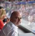 Gianni Infantino durante jogo da Copa do Mundo na Rússia  Foto: Sputnik/Alexei Nikolsky/Kremlin / Reuters
