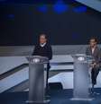 João Doria (PSDB), Luiz Marinho (PT) e Lisete Arelaro (PSOL) durante debate da Band, o primeiro entre os candidatos a governador de São Paulo nas eleições 2018  Foto: Paulo Lopes / Futura Press