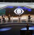 Os candidatos ao governo de São Paulo perfilados para o debate da TV Bandeirantes  Foto: Nilton Fukuda / Estadão