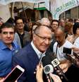 Presidenciável do PSDB, Geraldo Alckmin, esteve em Ribeirão Preto (SP), neste sábado, 25, onde se encontrou com prefeitos do interior paulista e fez corpo a corpo com o eleitorado  Foto: Ciete Silvério/Divulgação/PSDB / Estadão