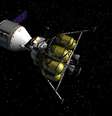 Para chegar até a Lua, a Nasa projeta uma cápsula semelhante à Apollo, mas três vezes maior - com capacidade para quatro astronautas  Foto: NASA / BBC News Brasil