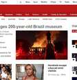 Notícia do incêndio foi principal destaque da capa do site da BBC News  Foto: BBC News Brasil