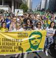 Apoiadores de Bolsonaro fazem protesto em São Paulo  Foto: Suamy Beydoun / Agif / Estadão