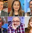 Acima, Nelson Rubens, Sonia Abrão e Leo Dias; abaixo, Tia, Leão Lobo e Fabíola Reipert: falar da vida alheia virou antídoto contra a monotonia  Foto: Divulgação