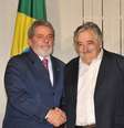 Lula e Mujica quando eles eram presidentes do Brasil e do Uruguai  Foto: Ansa / Ansa