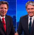 Haddad e Bonner: entrevista marcada por muitas interrupções e contestações   Foto: João Cotta / TV Globo