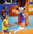 Gabi (10) foi o destaque da vitória do Brasil sobe a República Dominicana no Mundial de vôlei feminino.  Foto: Divulgação/FIVB / Estadão