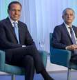 João Doria (PSDB) e Márcio França (PSB), durante debate das eleições 2018 promovido pela TV Globo  Foto: Paulo Lopes/Futura Press / Futura Press