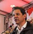 Fernando Haddad em discurso após passagem ao 2º turno das eleições  Foto: ANANDA MIGLIANO / Estadão Conteúdo