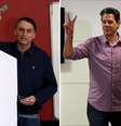 Os candidatos Jair Bolsonaro e Fernando Haddad votam em suas respectivas zonas eleitorais  Foto: Ricardo Moraes e Paulo Whitaker / Reuters