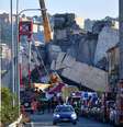 Destroços da Ponte Morandi, em Gênova  Foto: EPA / Ansa - Brasil
