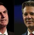 Vantagem de Jair Bolsonaro diminui em relação a Fernando Haddad, mas se mantém expressiva  Foto: AFP / BBC News Brasil