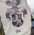 Bandeira de um "reino" diante de uma casa em Georgensgmünd, na Baviera  Foto: DW / Deutsche Welle