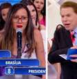 Gecileide no momento em que tem pedido de abraço negado por Silvio Santos.  Foto: Reprodução de 'Programa Silvio Santos' (2018) / SBT / Estadão Conteúdo