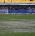 Visão da La Bombonera alagada após fortes chuvas que atingiram Buenos Aires, momentos antes da decisão entre Boca e River  Foto: Agustin Marcarian / Reuters