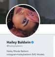 Perfil de Hailey Baldwin no Twitter.  Foto: Twitter / @HaileyBaldwin / Estadão