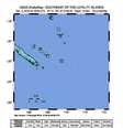 Mapa mostra local de terremoto na Nova Caledônia, no Oceano Pacífico  Foto: EPA / Ansa
