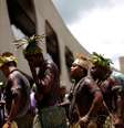 Indígenas durante protesto em frente ao prédio do governo de transição, em Brasília 06/12/2018 REUTERS/Adriano Machado  Foto: Reuters