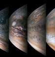 Imagens de Júpiter foram baixadas e processadas, revelando novos detalhes da superfície do planeta.  Foto: NASA / SwRI / MSSS / Gerald Eichstädt / Seán Doran / BBC News Brasil