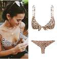 Bruna Marquezine com biquíni em animal print (Fotos: @brumarquezine/Instagram/Reprodução - Vix/Reprodução)  Foto: Elas no Tapete Vermelho