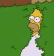 Homer Simpson se escondendo em um arbusto, em uma atitude de vergonha.  Foto: Twitter/@TheSimpsons / Estadão Conteúdo