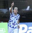 Márcio Jonatan, jogador do São José, comemora seu gol durante partida contra o Internacional  Foto: ROBERTO VINICIUS/AGAFOTO / Gazeta Press