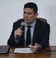 O ministro da Justiça e Segurança Pública, Sérgio Moro, disse que o presidente eleito para o Senado, Davi Alcolumbre (DEM-AP), tem um "discurso mais convergente com as pautas do governo"  Foto: Mateus Bonomi/Agif / Estadão Conteúdo