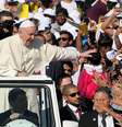 Papa Francisco na chegada para a missa no estádio da Cidade Esportiva de Zayed em Abu Dhabi, nos Emirados Árabes Unidos (05/02/2019)  Foto: Ahmed Jadallah / Reuters