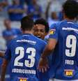 Rafinha comemora gol do Cruzeiro sobre o Tupynambás  Foto: Fernando Moreno / Futura Press