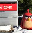 Placa e boneco de um angry bird em frente a sede da Rovio em Espoo, Finlândia. 02/03/2018
REUTERS/Jussi Rosendahl   Foto: Reuters