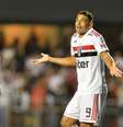 Diego Souza, do São Paulo, na partida contra o Talleres, da Argentina, válida pelo jogo de volta da segunda fase preliminar da Copa Libertadores 2019, realizada no Estádio do Morumbi, na capital paulista, na noite desta quarta-feira (13).  Foto: Mauro Horita / Estadão Conteúdo