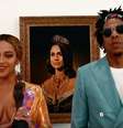 Beyoncé e Jay-Z reproduzem take de "Apes***t" e colocam quadro de Meghan Markle como rainha no lugar da Mona Lisa  Foto: Instagram