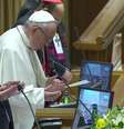 Papa Francisco durante cúpula no Vaticano para debater abusos sexuais na Igreja  Foto: CTV via REUTERS / Reuters