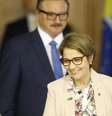 A ministra da Agricultura, Tereza Cristina, e o Secretario de Assuntos Fundiários do Ministério da Agricultura, Nabhan Garcia, durante declaração conjunta do presidente da Argentina, Mauricio Macri, e o presidente brasileiro Jair Bolsonaro, no Palácio do Planalto, em Brasília  Foto: Dida Sampaio / Estadão