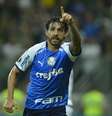 Comemoração do gol de Ricardo Goulart, do Palmeiras (BRA), marcado diante do Melgar (PER), durante partida válida pela 2ª rodada do Copa Libertadores de 2019, realizada no Estádio do Allianz Parque, zona oeste da capital paulista, na noite desta terça- feira (12).  Foto: Mauro Horita / Estadão Conteúdo