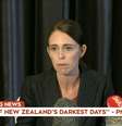 Primeira-ministra da Nova Zelândia, Jacinda Ardern, fala com jornalistas após o massacre que matou 49 pessoas em Christchurch  Foto: Reuters / Reprodução