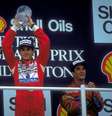 Senna comemora vitória no GP da Inglaterra, em 1988  Foto: Action Images / via Reuters