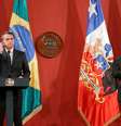 Presidentes Jair Bolsonaro e Sebastian Pinera em Santiago, no Chile  Foto: Rodrigo Garrido / Reuters