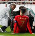 Cristiano Ronaldo sentiu lesão no duelo entre Portugal e Sérvia  Foto: Rafael Marchante / Reuters