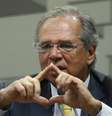 O ministro da Economia, Paulo Guedes fala na Comissão de Assuntos Econômicos (CAE) do Senado Federal, em Brasília, nesta quarta-feira (27).  Foto: Dida Sampaio / Estadão